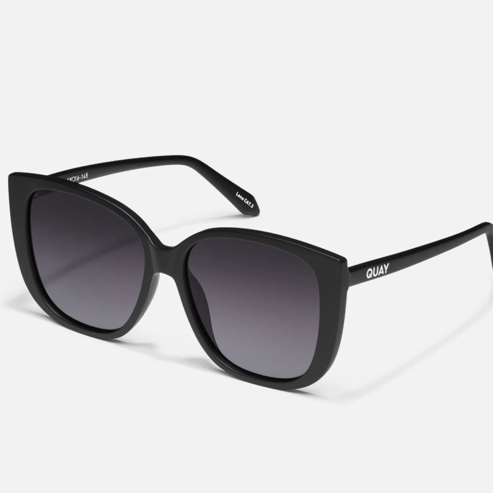 Quay Australia Ever After Sunglasses- Matte Black‎ Frame/Smoke Fade Lens